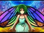  antenna bad_id chitose_rin dress fairy green_hair head_wings headwings original rel short_hair smile wings 