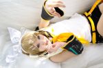  cosplay kagamine_rin kagamine_rin_(cosplay) kipi-san laughing photo ribbon ribbons solo vocaloid 