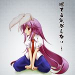  bunny_ears long_hair necktie purple_hair rabbit_ears red_eyes reisen_udongein_inaba scarlet_(studioscr) skirt squatting sweat touhou very_long_hair 