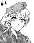  camouflage gesture krautmarie military monochrome oekaki salute 