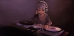 dj headphones mixer nagato_yuki phonograph school_uniform short_hair silver_hair suzumiya_haruhi_no_yuuutsu turntable weda_(artist) 