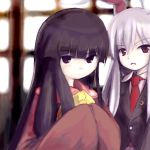  black_hair bunny_ears chipika houraisan_kaguya long_hair lowres purple_hair rabbit_ears reisen_udongein_inaba ribbon ribbons touhou 