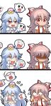  &gt;_&lt; 2girls 3koma :d akanbe anger_vein bangs black_eyes blush_stickers boo bow breasts chibi chinese_commentary choker comic commentary_request cross_eyed crown crying dress eyebrows_visible_through_hair flying_teardrops frilled_choker frills fujiwara_no_mokou gloves hair_bow hands_up long_hair looking_at_another luigi&#039;s_mansion super_mario_bros. medium_breasts mini_crown multiple_girls new_super_mario_bros._u_deluxe nintendo open_mouth pink_hair princess_king_boo puffy_short_sleeves puffy_sleeves red_eyes shaded_face shangguan_feiying shirt short_sleeves silver_hair smile super_crown suspenders tongue tongue_out touhou very_long_hair wavy_mouth white_bow white_choker white_dress white_gloves white_shirt 