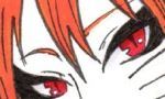  close-up eyeshadow kurama_(naruto) kyuubi makeup multiple_tails naruto_(series) orange_hair red_eyes tail 