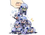  &gt;_o 1other 6+girls black_jacket blank_eyes blue_hair blush_stickers chibi clenched_teeth closed_eyes cross cross_hair_ornament dogpile faceplant flying_sweatdrops girls_frontline giving_up_the_ghost green_eyes hair_ornament half-closed_eyes hk416_(girls&#039;_frontline) iron_cross jacket lightning_bolt_symbol long_hair looking_at_another mini_person minigirl multiple_girls on_floor one_eye_closed open_mouth outstretched_arm picking_up puff_of_air shaded_face simple_background square_mouth su_xiao_jei teardrop_facial_mark teeth v-shaped_eyebrows wavy_mouth white_background 