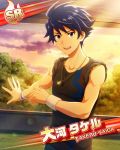  blue_eyes blue_hair blush character_name idolmaster idolmaster_side-m shirt short_hair takeru_taiga 