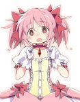  1girl bow_(weapon) gloves ixy kaname_madoka magical_girl mahou_shoujo_madoka_magica pink_eyes pink_hair school_uniform twintails weapon white_gloves 