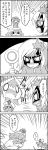  /\/\/\ 4koma aki_shizuha anger_vein arms_up bow chasing cirno comic commentary_request emphasis_lines fleeing greyscale hair_bow hair_ornament hat highres ice ice_wings leaf_hair_ornament letty_whiterock long_sleeves luchador_mask mask monochrome on_head person_on_head scarf smile speed_lines standing_on_person tani_takeshi touhou translation_request wide_sleeves wings yukkuri_shiteitte_ne zoom_layer 