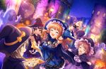  blush brown_hair closed_eyes dress halloween idolmaster idolmaster_cinderella_girls long_hair moroboshi_kirari night smile 