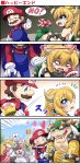 /\/\/\ 1boy 3girls 4koma =_= ?_block arm_hug attack bare_arms bare_shoulders black_collar black_dress blank_eyes blocking blonde_hair blood blue_eyes blush boo borrowed_design bowser bowsette bracelet brown_eyes brown_hair claws collar comedy comic commentary_request crown crying crying_with_eyes_open day dress earrings emphasis_lines empty_eyes facial_hair fang geoduck ghost ghost_tail gloom_(expression) gloves green_hair hair_between_eyes hat heart highres holding holding_weapon horns jewelry long_hair long_sleeves looking_at_another mace mario motion_lines multiple_girls mustache new_super_mario_bros._u_deluxe nintendo no one_eye_closed open_mouth outdoors overalls pink_dress piranha_plant pointy_ears ponytail princess_king_boo princess_peach puffy_short_sleeves puffy_sleeves rejection scales sekiguchi_miiru shaded_face sharp_teeth short_sleeves smile sparkle spiked_armlet spiked_bracelet spiked_collar spiked_mace spiked_shell spikes strapless strapless_dress super_crown super_mario_bros. sweater tears teeth turtle_shell violet_eyes weapon white_dress