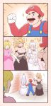  3girls blush bowsette bracelet breasts collar comic crown dress highres horns jewelry large_breasts mario super_mario_bros. multiple_girls new_super_mario_bros._u_deluxe nintendo otonari princess_king_boo princess_peach spiked_armlet spiked_bracelet spiked_collar spikes strapless strapless_dress super_crown 