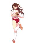  1girl absurdres ass buruma gym_uniform highres mibu_natsuki scan simple_background solo white_background 