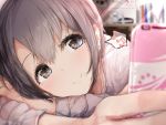  1girl black_eyes cellphone close-up commentary earphones grey_hair highres idolmaster idolmaster_cinderella_girls long_sleeves looking_at_phone otokura_yuuki phone redeye_(artist) short_hair solo 