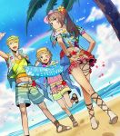  3boys absurdres alternate_costume beach blonde_hair brown_hair highres himeno_kanon huge_filesize idolmaster idolmaster_side-m idolmaster_side-m_live_on_stage maita_rui male_focus mizushima_saki multiple_boys open_mouth otoko_no_ko ryeon_(gs_oik) smile twintails 