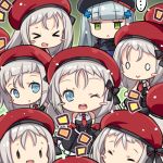  &gt;_&lt; ... 0_0 6+girls :&gt; :&lt; :d ;d ^_^ bangs bare_shoulders beret black_dress black_hat blue_eyes blue_jacket blunt_bangs blush_stickers capura_lin character_request chibi closed_eyes closed_eyes closed_mouth commentary_request dress eyebrows_visible_through_hair girls_frontline green_background green_eyes hair_ornament hair_strand hat hk416_(girls_frontline) jacket long_hair mp5_(girls_frontline) multiple_girls multiple_persona necktie notice_lines one_eye_closed open_mouth red_hat red_neckwear round_teeth short_necktie silver_hair sleeveless sleeveless_dress smile spoken_ellipsis teeth upper_teeth very_long_hair xd 