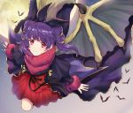  1girl blush cape dragon_girl dragon_wings dress fire_emblem fire_emblem:_seima_no_kouseki fire_emblem_heroes gloves halloween long_hair looking_at_viewer mamkute multi-tied_hair myrrh nintendo open_mouth purple_hair red_eyes short_hair simple_background smile solo twintails wings wspread 