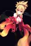  1girl blonde_hair breasts ch2o cleavage closed_mouth cosplay demon_girl demon_wings disgaea elbow_gloves fingerless_gloves gloves guilty_crown hair_ornament looking_at_viewer makai_senki_disgaea_2 pantyhose pointy_ears pointy_hair red_eyes rozalin solo third-party_source wings yuzuriha_inori yuzuriha_inori_(cosplay) 