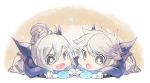  1boy 1girl adorable armor brother_and_sister cute fire_emblem fire_emblem_if gloves grey_eyes grey_hair hair_bun intelligent_systems kanna_(female)_(fire_emblem_if) kanna_(fire_emblem_if) kanna_(male)_(fire_emblem_if) lying nakabayashi_zun nintendo on_stomach open_mouth short_hair siblings stone white_gloves 