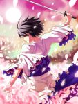  closed_eyes fukurou japanese_clothes kara_no_kyoukai kimono petals ryougi_shiki short_hair solo sword type-moon weapon 