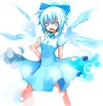  blue_hair bow cirno ichihonkui ippongui short_hair touhou wings 