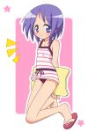  flip-flops hiiragi_tsukasa kickboard lucky_star mel_(artist) purple_hair sandals short_hair solo 