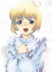  bad_id blonde_hair blue_eyes hirokiku marielle marielle_lugran open_mouth short_hair tears tongari_boushi_no_memoru 