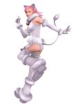  3d alternate_costume animal_ears ass bare_shoulders bell boots breasts cat cat_ears cat_tail fur_trim garter_straps king_of_fighters king_of_fighters_maximum_impact leotard mignon_beart official_art pink_hair short_hair snk solo tail thigh_boots thighhighs wink 