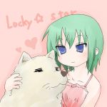  cherry_(dog) cherry_(lucky_star) dog green_hair iwasaki_minami lucky_star sasa90 sasa_(pixiv150216) short_hair 