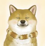  7c&#039; animal blush closed_eyes dog jewelry lowres necklace shiba_inu whiskers 