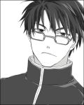  glasses kittaka_kaname lowres majutsushi_orphen male monochrome orphen solo 