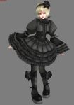  absurdres blonde_hair dress flower gothic_lolita hair_flower hair_ornament highres king_of_fighters lolita_fashion ninon_beart pantyhose pink_eyes polygon short_hair 