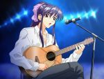  concert guitar instrument instruments long_hair matsuoka_chie microphone microphone_stand ponytail sentimental_graffiti singing 