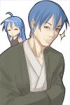  ahoge bad_id blue_hair father_and_daughter izumi_konata izumi_soujirou japanese_clothes lucky_star nagase_haruhito 