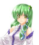  green_hair japanese_clothes kochiya_sanae long_hair lowres miko takemori_shintarou touhou yellow_eyes 
