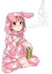  barefoot blush bunny_ears bunny_hood can cigarette hood indian_style mizuki_makoto pajamas rabbit_ears sitting sketch smoking to_aru_majutsu_no_index tsukuyomi_komoe 
