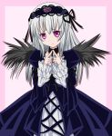  rozen_maiden suigintou takumi_(pixiv_41899) takumi_(rozen_garten) violet_eyes white_hair wings 