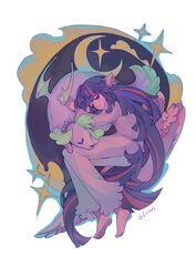  1girl absurdres animal animal_ears animification barefoot chinese_commentary collar colored_skin commentary_request crescent dog dragon_wings feathered_wings highres horse_ears horse_girl horse_tail long_hair lwen lying my_little_pony my_little_pony:_equestria_girls my_little_pony:_friendship_is_magic on_side pajamas personification pet purple_skin purple_theme simple_background sleeping sparkle spike_(equestria_girls) spike_(my_little_pony) spiked_collar spikes tail twilight_sparkle twilight_sparkle_(human) very_long_hair white_background wings 