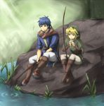  blue_eyes blue_hair cape fire_emblem fire_emblem:_souen_no_kiseki fire_emblem_path_of_radiance fishing fishing_rod gloves headband holding holding_fishing_rod ike link male nintendo pointy_ears super_smash_bros. the_legend_of_zelda 