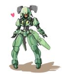  axe genderswap genderswap_(mtf) graze_(mobile_suit) gundam gundam_tekketsu_no_orphans heart mecha no_humans shadow shepherd0821 twintails white_background 