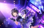  black_hair blush brown_eyes dress gloves idolmaster idolmaster_cinderella_girls idolmaster_cinderella_girls_starlight_stage short_hair smile takafuji_kako 