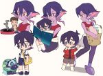  1girl 2boys ^_^ bag bandaid bandaid_on_knee black_hair black_sclera book brown_hair child closed_eyes closed_eyes family frying_pan grey_eyes hood hoodie keith&#039;s_father_(voltron) keith_(voltron) kosmo krolia laundry laundry_basket messenger_bag miyata_(lhr) multicolored_hair multiple_boys open_mouth pink_hair purple_hair purple_skin reading shorts shoulder_bag smile smoke spoilers suspender_shorts suspenders tank_top two-tone_hair violet_eyes voltron:_legendary_defender wolf yellow_eyes yellow_sclera younger 