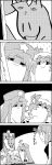  4koma bat_wings bow braid comic commentary_request easel failure greyscale hair_bow hat hat_ribbon highres hong_meiling koakuma long_hair long_sleeves mob_cap monochrome painting_(object) pointy_ears poking remilia_scarlet ribbon shaded_face shirt short_hair smile star tani_takeshi touhou translation_request twin_braids very_long_hair waistcoat wings yukkuri_shiteitte_ne 