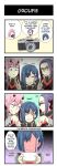  ... 3girls 4koma ? aqua_eyes blue_hair blush camera comic commentary darling_in_the_franxx double_v english english_commentary freckles full-face_blush glasses green_eyes hair_ornament hairclip highres holding_photo horns ichigo_(darling_in_the_franxx) ikuno_(darling_in_the_franxx) long_hair looking_at_another multiple_girls opaque_glasses photo_(object) self_shot sexually_suggestive short_hair smile suoh12 sweat tongue tongue_out trembling twitter_username upper_body v yuri zero_two_(darling_in_the_franxx) 