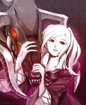  1girl black_background dragon female_my_unit_(fire_emblem:_kakusei) fire_emblem fire_emblem:_kakusei gimurei long_hair looking_at_viewer my_unit_(fire_emblem:_kakusei) nintendo red_eyes robe sayoyonsayoyo silver_hair simple_background twintails twitter_username upper_body wide_sleeves 