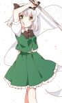  1girl highres katana konpaku_youmu sasaki_sakiko simple_background solo standing sword touhou weapon white_background 