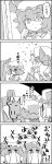  4koma bat_wings braid brooch comic commentary_request covering_eyes easel flandre_scarlet greyscale hat hat_ribbon heart highres hong_meiling jewelry long_hair mob_cap monochrome painting_(object) remilia_scarlet ribbon shaded_face short_hair short_sleeves smile star tani_takeshi touhou translation_request twin_braids very_long_hair wings yukkuri_shiteitte_ne 