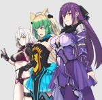  3girls atalanta_(fate) fate/grand_order fate_(series) jeanne_d&#039;arc_(alter_swimsuit_berserker) jeanne_d&#039;arc_(fate)_(all) michihasu multiple_girls scathach_(fate)_(all) scathach_skadi_(fate/grand_order) 