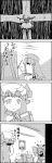 4koma arms_up book bow braid comic commentary_request crescent cross crucifixion drawing easel greyscale hair_bow hat hat_ribbon head_wings highres holding holding_book hong_meiling koakuma long_hair long_sleeves mob_cap monochrome no_color paintbrush painting painting_(object) palette patchouli_knowledge pointy_ears remilia_scarlet ribbon shaded_face shirt short_sleeves sitting skirt skirt_set star tani_takeshi touhou translation_request twin_braids very_long_hair waistcoat yukkuri_shiteitte_ne |_|