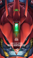  anniversary ass bindi blonde_hair boots char's_counterattack character_name commentary_request copyright_name english_text gundam highres machinery mecha mecha_focus mobile_suit neo_zeon no_humans robot sazabi science_fiction title two9one 