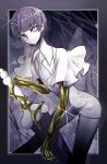  1other androgynous bangs blue_eyes blue_hair blunt_bangs eyebrows_visible_through_hair gold golden_arms heterochromia highres houseki_no_kuni looking_at_viewer necktie phosphophyllite phosphophyllite_(ll) short_hair smile solo spoilers st_(youx1119) sword weapon white_eyes white_skin 